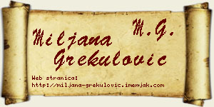 Miljana Grekulović vizit kartica